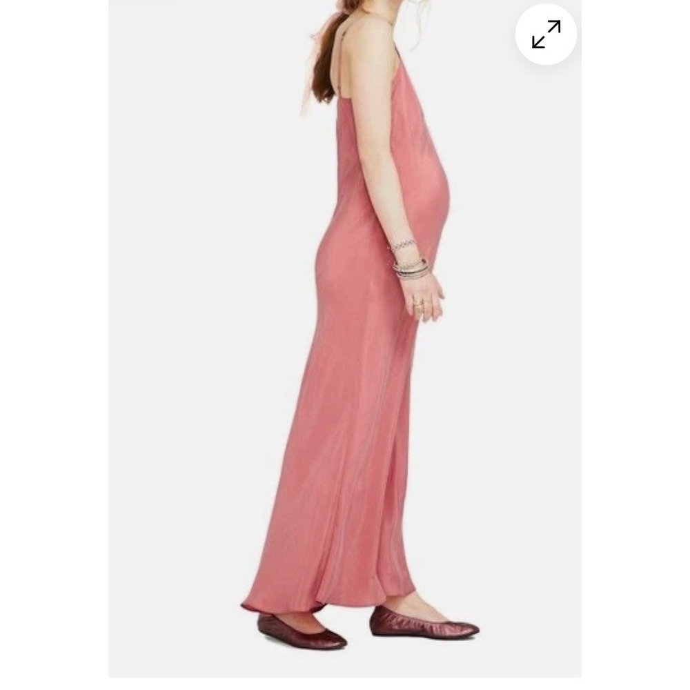 HATCH Ricky Slip Dress Sz 0 Pink Satin Maternity Maxi Minimalist Neutral Midi